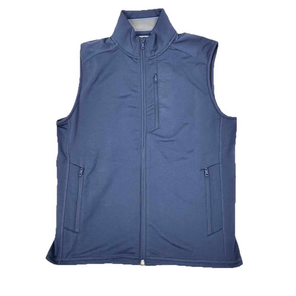 Vineyard Vines Performance Vest Mens Small Blue Full Zip Pockets Outdoor